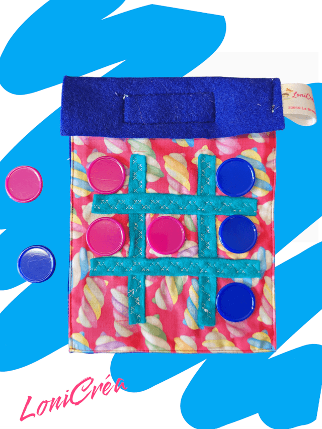 Jeu Morpion bleu-rose